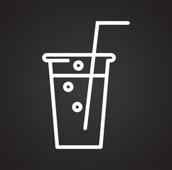 Poster - Fizzy drink icon on black background for graphic and web design, Modern simple vector sign. Internet concept. Trendy symbol for website design web button or mobile app