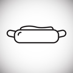 Poster - Hot dog outline icon on white background for graphic and web design, Modern simple vector sign. Internet concept. Trendy symbol for website design web button or mobile app