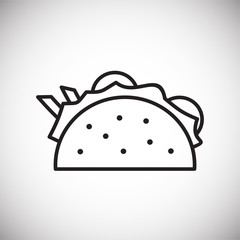 Poster - Taco icon on white background for graphic and web design, Modern simple vector sign. Internet concept. Trendy symbol for website design web button or mobile app