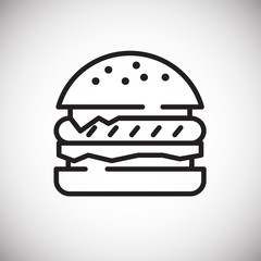 Poster - Burger icon on white background for graphic and web design, Modern simple vector sign. Internet concept. Trendy symbol for website design web button or mobile app