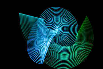 Poster - abstract background of colored green and blue stripes. the concept of geometric aesthetics..