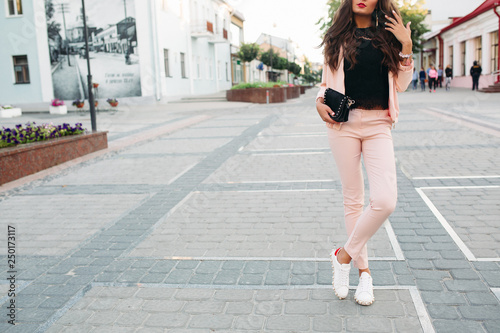 pink pants with black top