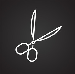 Fototapete - Cut line icon on black background for graphic and web design, Modern simple vector sign. Internet concept. Trendy symbol for website design web button or mobile app