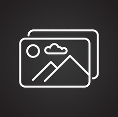 Fototapete - Digital image line icon on black background for graphic and web design, Modern simple vector sign. Internet concept. Trendy symbol for website design web button or mobile app