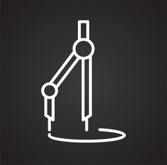 Fototapete - Designer tool line icon on black background for graphic and web design, Modern simple vector sign. Internet concept. Trendy symbol for website design web button or mobile app
