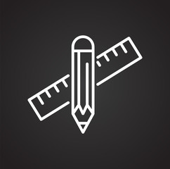 Fototapete - Designer tool line icon on black background for graphic and web design, Modern simple vector sign. Internet concept. Trendy symbol for website design web button or mobile app