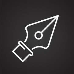Fototapete - Pen tool line icon on black background for graphic and web design, Modern simple vector sign. Internet concept. Trendy symbol for website design web button or mobile app