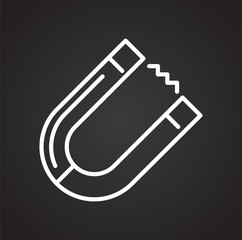 Fototapete - Magnet line icon on black background for graphic and web design, Modern simple vector sign. Internet concept. Trendy symbol for website design web button or mobile app