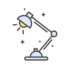 Fototapete - Table lamp line icon on white background for graphic and web design, Modern simple vector sign. Internet concept. Trendy symbol for website design web button or mobile app