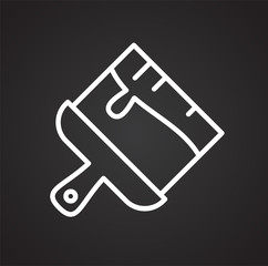 Fototapete - Brush line icon on black background for graphic and web design, Modern simple vector sign. Internet concept. Trendy symbol for website design web button or mobile app