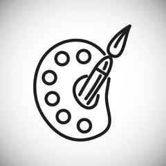 Fototapete - Brush line icon on white background for graphic and web design, Modern simple vector sign. Internet concept. Trendy symbol for website design web button or mobile app