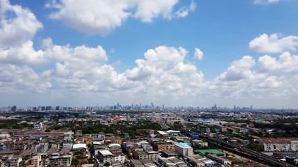 Fototapete - Time lapse of cityscape in Bangkok, Thailand.