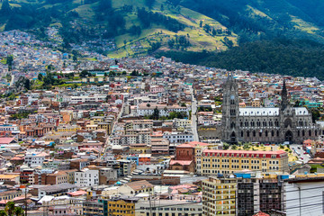 Wall Mural - View of city from lookout in mountains