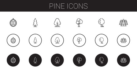 Sticker - pine icons set