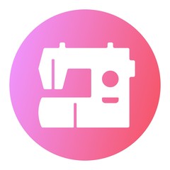 Sewing machine silhouette vector icon on color gradient background