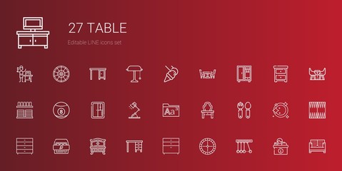 Canvas Print - table icons set