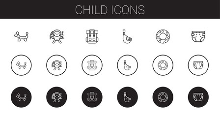 Canvas Print - child icons set