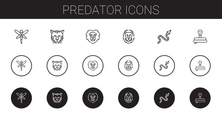 Canvas Print - predator icons set