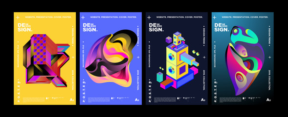 Cover and Poster Design Template for Magazine. Trendy Vector Typography and Colorful Illustration Collage for Cover and Page Layout Design Template in eps10.