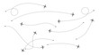 © vpif - Airline routes. Dotted line air path with icons of airplanes. International flights. Vector illustration