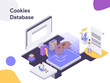 © Silvia - Cookies Database Isometric illustration. Modern flat design style for website and mobile website.Vector illustration