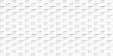 Poster - Volume realistic vector cubes texture, light geometric seamless tiles pattern, design white background for you projects 