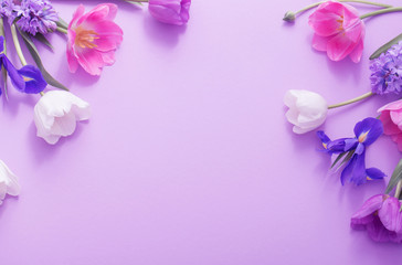 beautiful flowers on paper background