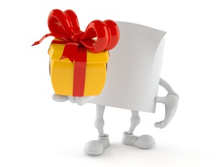 Sticker - Toilet paper character holding gift