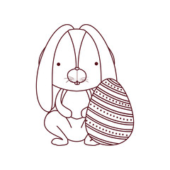 Sticker - easter rabbit with egg isolated icon