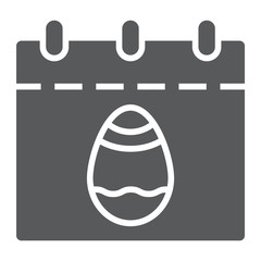 Poster - Easter calendar glyph icon, date and easter, easter day sign, vector graphics, a solid pattern on a white background.