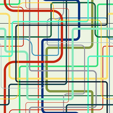 Refinery Pipe Labirinth Endless Vector. Industrial Decor With Colorful Tube System. Scientific Laboratory Seamless Pattern.