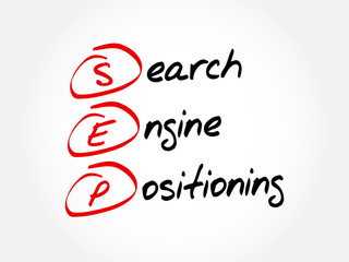 Poster - SEP - Search Engine Positioning acronym, technology concept background