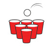 Beer pong set. Clipart image isolated on white background