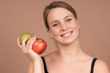 Wall Mural - girl with an apple