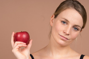 Wall Mural - girl with an apple