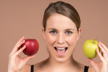 Wall Mural - girl with an apple