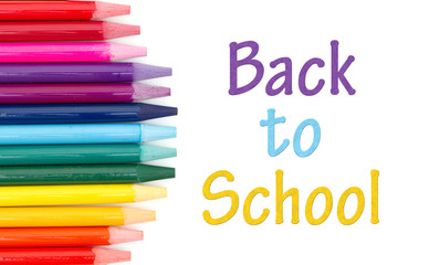 Sticker - Back to School message with colored watercolor pencils