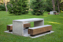 Simple Park Benches And Tables