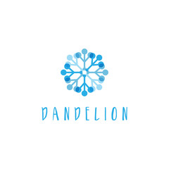 Wall Mural - Template of concept flat logo icon of dandelion. Vector illustration