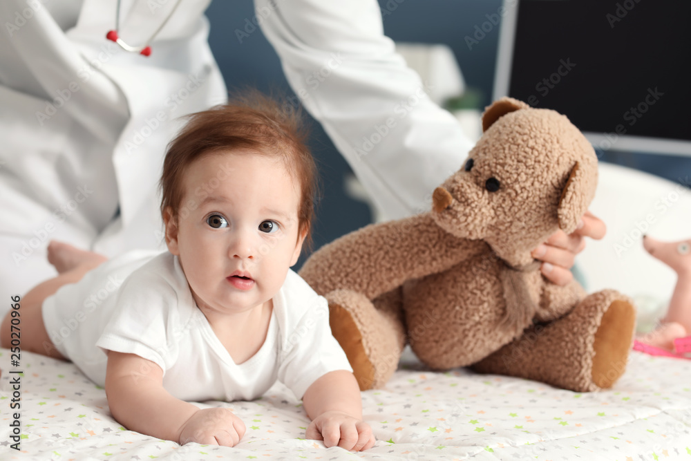 Cute little baby in pediatrician's office