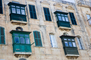 Wall Mural - Old beautiful houses in Valetta, Malta