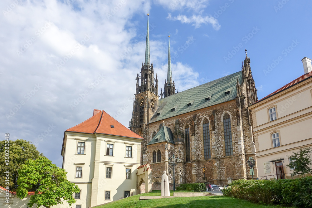 Obraz na płótnie BRNO, CZECH REPUBLIC - July 25, 2017: Cathedral of St. Peter and Paul in Brno, Czech Republic w salonie