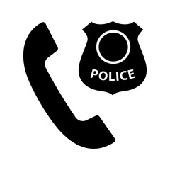 Wall Mural - Call the police glyph icon