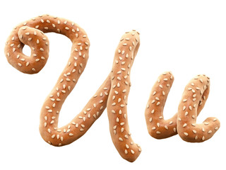 Sticker - Pretzel with sesame font