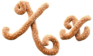 Sticker - Pretzel with sesame font