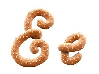 Sticker - Pretzel with sesame font