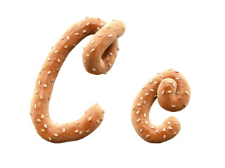 Sticker - Pretzel with sesame font