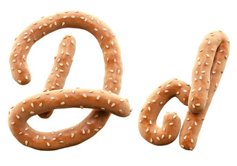 Sticker - Pretzel with sesame font