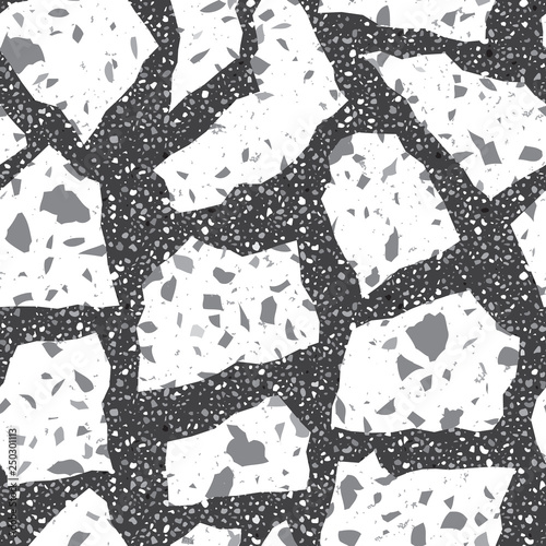 Small geometric texture of the treated stones and pebbles. Seamless pattern f...