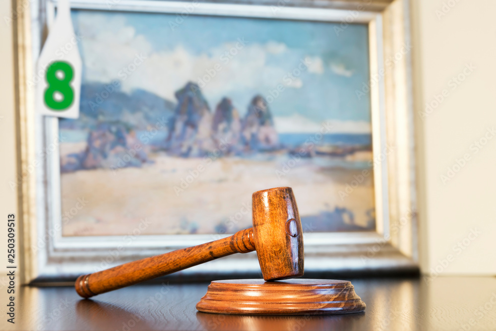 auction  bid sale judgment mallet gavel  of painting art